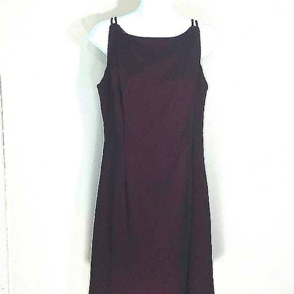 CDC Red Sheath Dress Petite 10P Midi Stretch Sleeveless Cocktail Career Classic - Picture 10 of 11